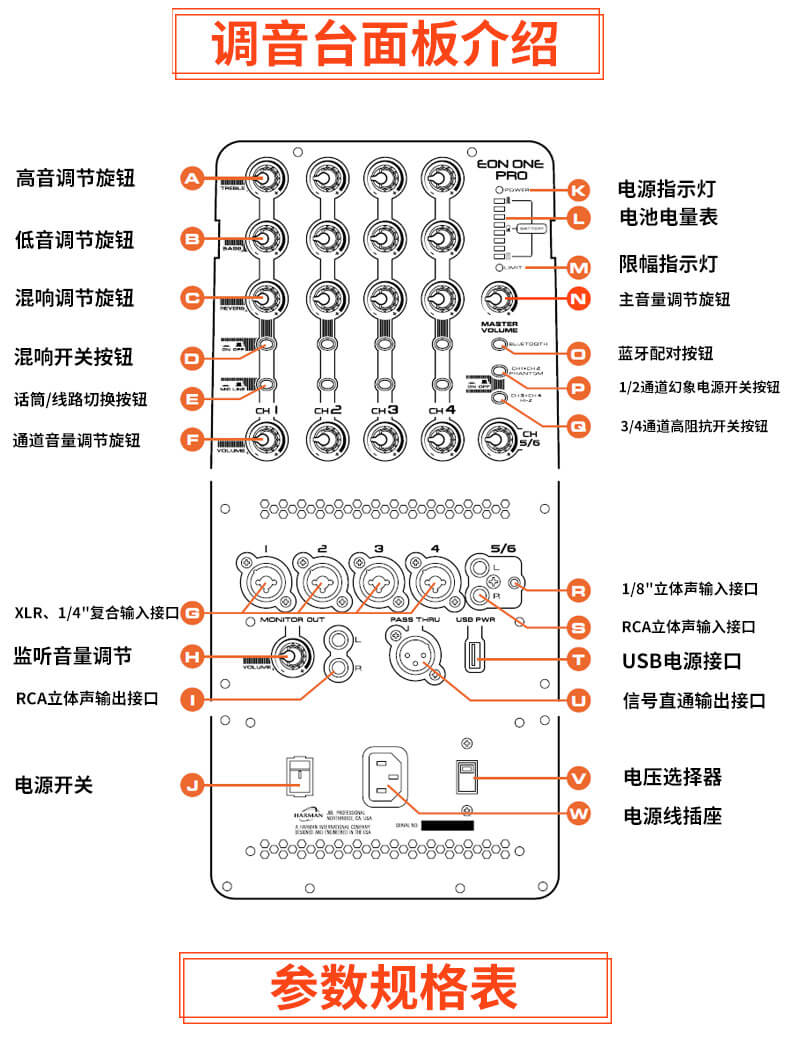 JBL EON ONE PRO 便携式户外音响 有源监听音箱