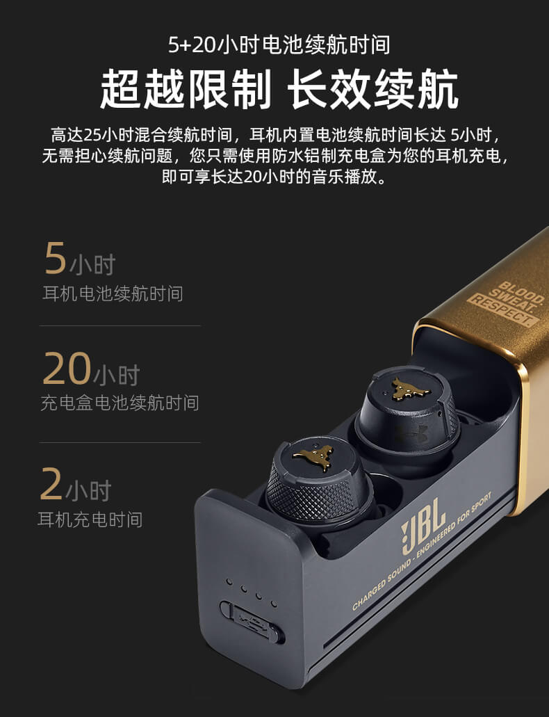 JBL UA Project Rock 强森 真无线蓝牙运动耳机 牛头安德玛无限耳塞