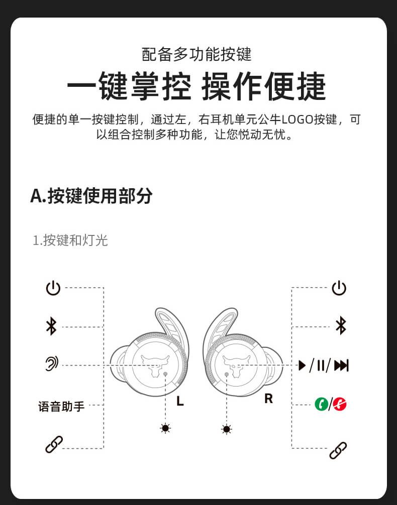 JBL UA Project Rock 强森 真无线蓝牙运动耳机 牛头安德玛无限耳塞